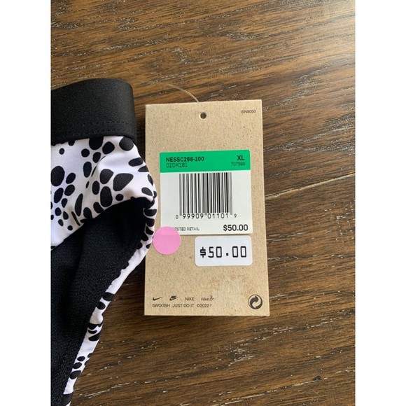 NIKE Party Dots High Waisted Bikini Bottom Swim Women’s M & XL White Black NWT - Picture 3 of 8